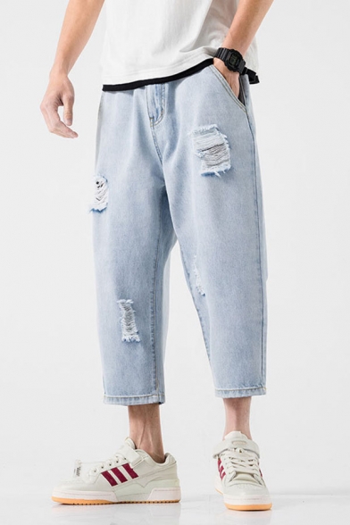 light wash tapered jeans