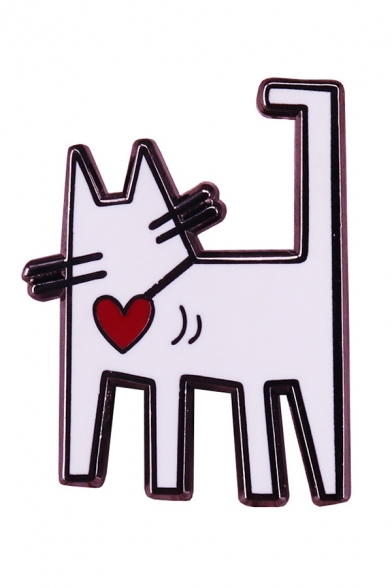Creative Womens Cartoon Cute Cat Shaped Badge in Pink