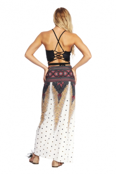omen's Trendy Tribal Printed Holiday Yoga Skirt Wide-Leg Palazzo skirt