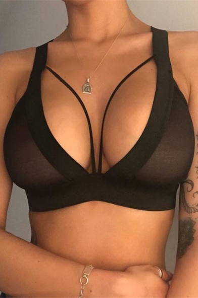 Sexy Cozy Ladies Solid Color Cut out Support Seamless Bra