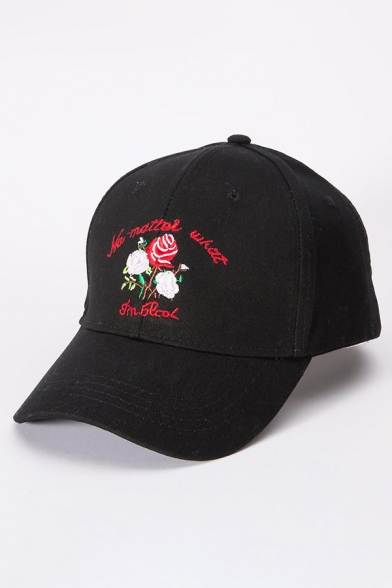 Floral Letter Embroidered Baseball Hat