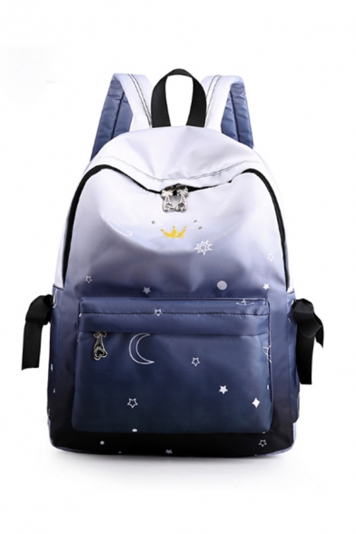 Fancy Campus Style Cartoon Star Planet Ombre Large Capacity Backpack (Pictures for Reference)