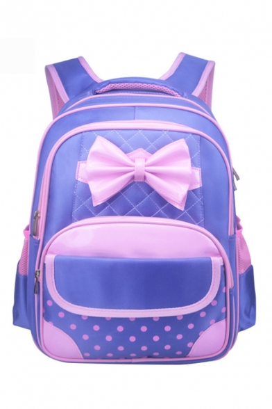 opular Letter Heart Print Bow-knot Doll Pendant Embellishment School Backpack for Girls 30*21*40 CM