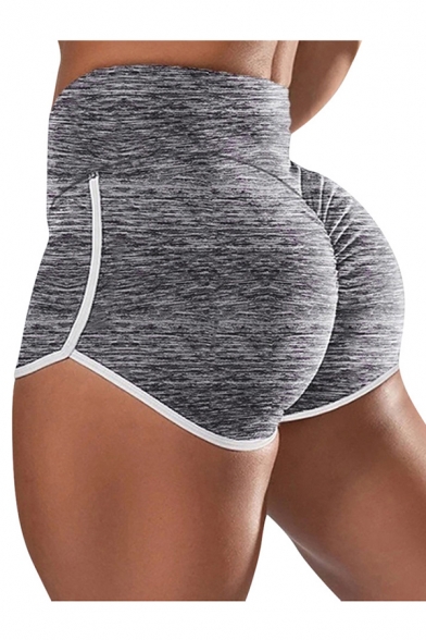 Sportswear Womens High Waist Contrast Piped Slim Fitted Shorts