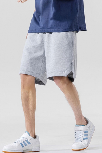 Dressy Mens Shorts Solid Color Pocket Drawstring Mid Rise Relaxed Fitted Shorts