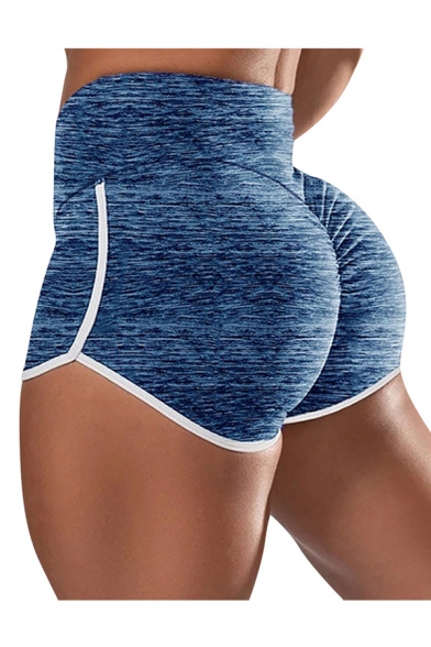 Sportswear Womens High Waist Contrast Piped Slim Fitted Shorts