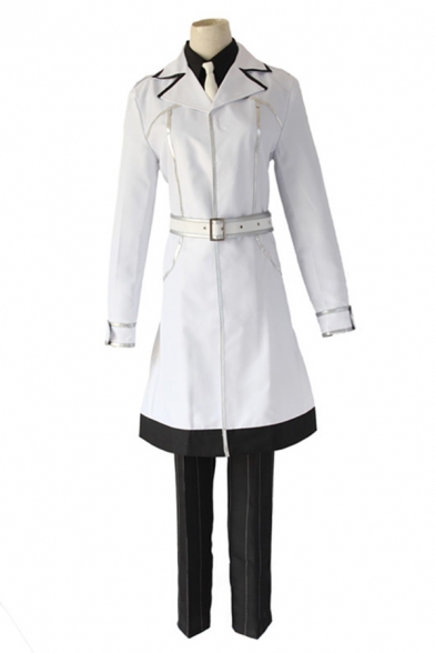 Simple Mens Co-ords Wide Lapel Collar Long Sleeve Coat Shirt Belt Tapered Pants Slim Fitted Co-ords
