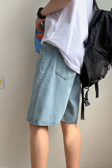 mens wide leg denim shorts