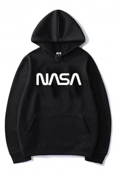 

Unique Reflecting Light Letter Logo NASA Printed Unisex Casual Hoodie, Blue;gold;green;white, LC492570