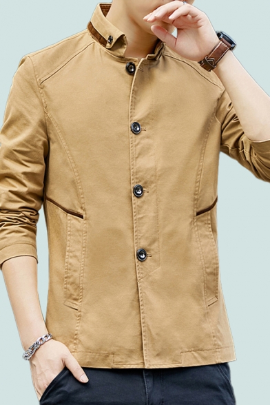 tan button up jacket