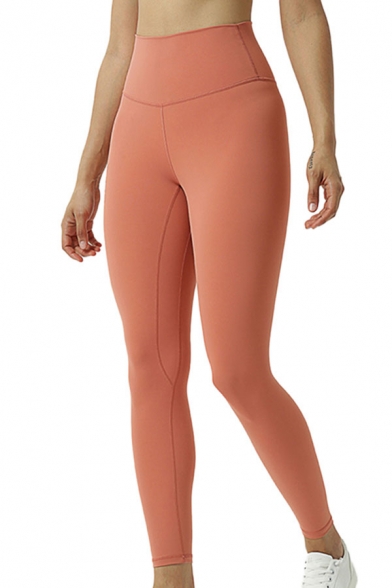 Chic Womens Solid Color High Waist Stretchy Ankle Skinny Yoga Pants