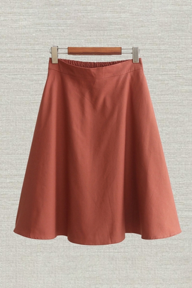 Fancy Womens Skirt Solid Color Pleated ...