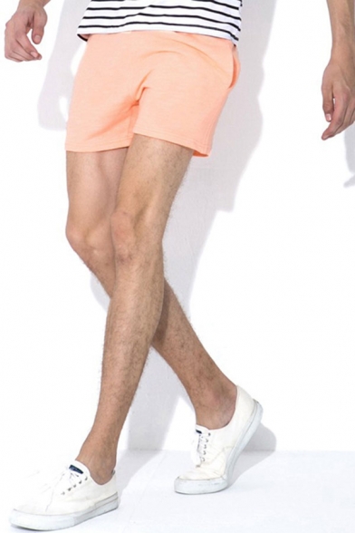 Stylish Mens Space Dye Elasticated Drawstring Waist Mid Rise Straight Fit Track Shorts