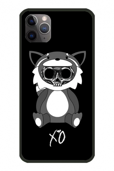Creative Skull Letter Xo Graphic iPhone 11 Pro Max Phone Case in Black