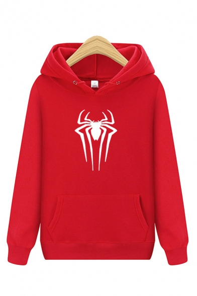 Hot Fashion Spider Printed Long Sleeve Casual Relaxed Hoodie