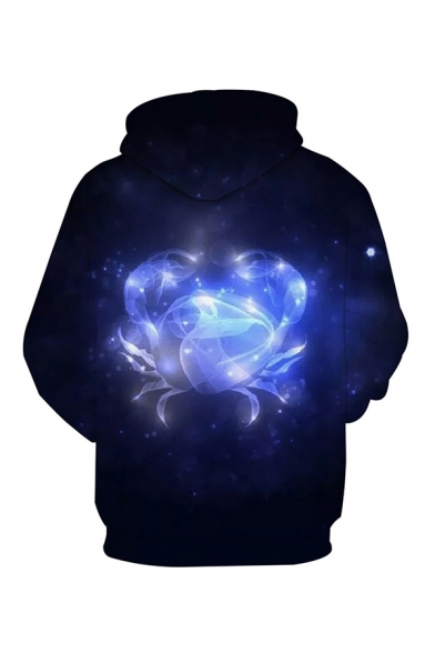 Mens 3D Hooded Sweatshirt Unique Sparkle Constellation Pattern Drawstring Long Sleeve Slim Fit Hooded Sweatshirt