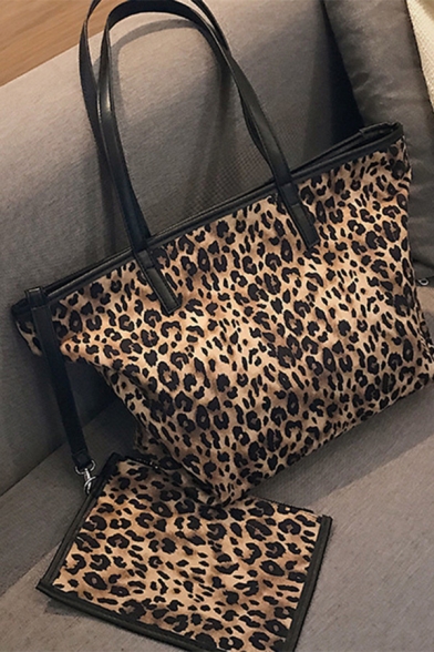 Hot Fashion Leopard Pattern Large Capacity Shoulder Bag Tote Shopper Bag 47*30*15 CM