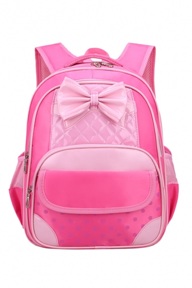 opular Letter Heart Print Bow-knot Doll Pendant Embellishment School Backpack for Girls 30*21*40 CM