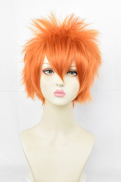 Cosplay Hair Wig Novelty Choppy Layered High-Temperature Fiber Orange Hair Wig