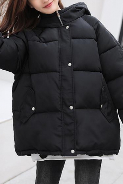 LotMart Girls Winter Padded Jacket Zip Snap Fastening 
