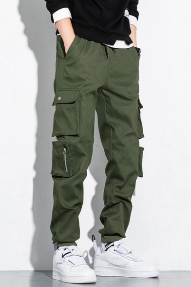 Men's Designer Fashion Solid Color Multi-pocket Trendy Cargo Pants