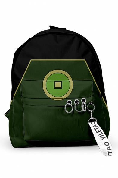 Street Geometric Contrasted O-ring Decoration Backpack