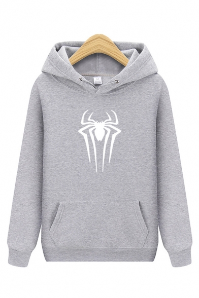 Hot Fashion Spider Printed Long Sleeve Casual Relaxed Hoodie