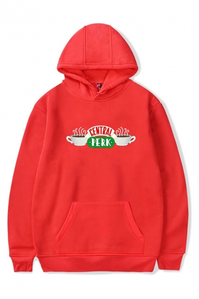Hot Popular CENTRAL PERK Printed Long Sleeve Oversized Drawstring Hoodie with Pocket