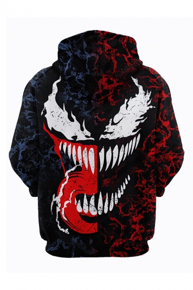 Hot Fashion Big Mouth Pattern Long Sleeve 3D Colorblock Casual Hoodie