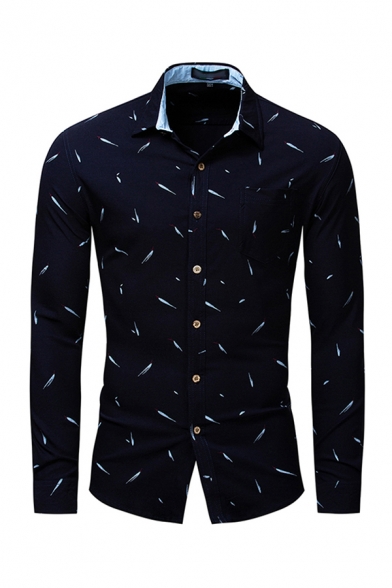Novelty Mens Shirt Plane with Smoke Behind Pattern Chest Pocket Button ...