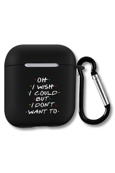 Popular Letter I'll Be There For You Printed Airpods Case in Black