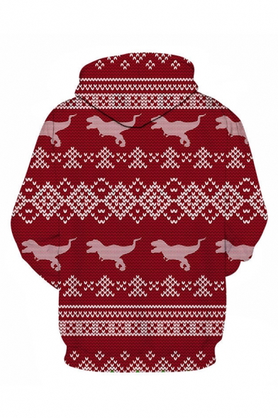 Chic Christmas Deer Printed Long Sleeve Casual Hoodie
