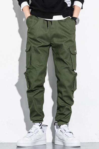 Men's Designer Fashion Solid Color Multi-pocket Trendy Cargo Pants ...