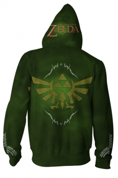 The Legend of Zelda 3D Printed Cosplay Costume Drawstring Hooded Long Sleeve Zip Up Hoodie