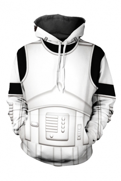 Popular 3D Hooded Sweatshirt Armour Pattern Pocket Drawstring Long Sleeves Fitted Hoodie for Men