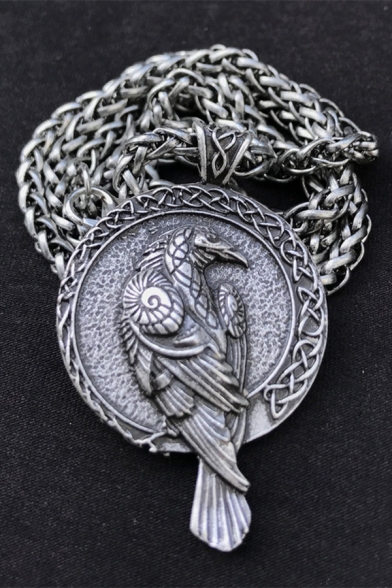 Chic Street Viking Crow Vintage Pendant Necklace for Guys