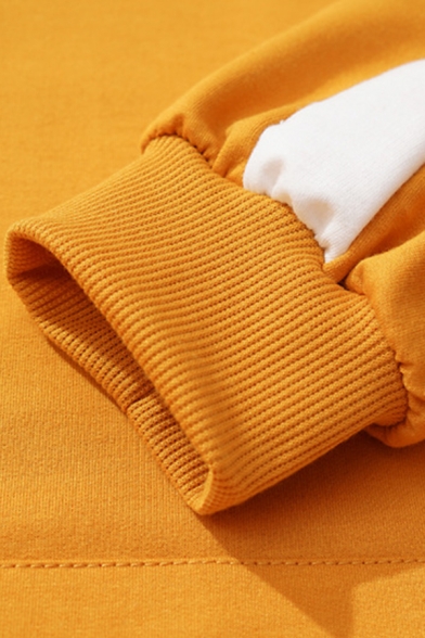 Dressy Mens Hooded Sweatshirt Oil Painting Letter Printed Long Sleeve Pocket Drawstring Pullover Regular Fitted Hooded Sweatshirt