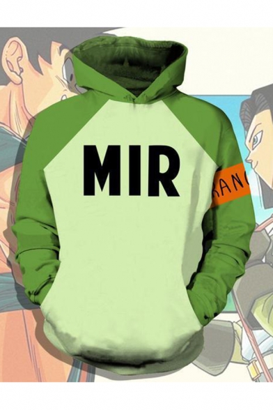 Stylish Men's Hoodie 3D Letter Mir Print Long Sleeve Fitted Hooded Sweatshirt with Pocket