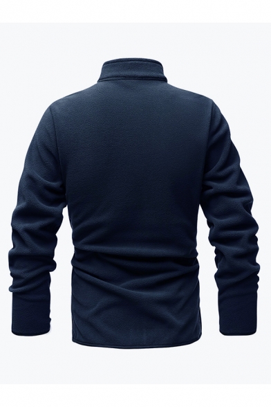 Mens Basic Jacket Solid Colored Zip up Regular Fit Long Sleeves Turn-down Collar Casual Jacket