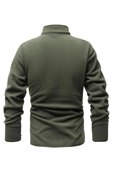 Mens Basic Jacket Solid Colored Zip up Regular Fit Long Sleeves Turn-down Collar Casual Jacket