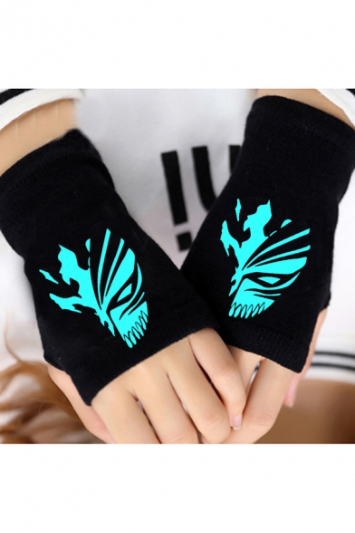 Classic Gloves Anime Allen Walker Breathable Luminous Knitted Half-Finger Gloves
