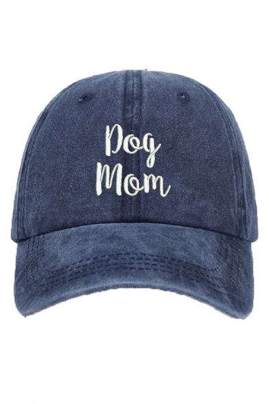 Unisex Baseball Cap Letter Dog Mom Embroidery Washed Cotton Adjustable Buckle Cap