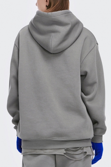 Casual Men's Hoodie Drawstring Hooded Front Pocket Solid Color Long Sleeve Oversize Hooded Sweatshirt
