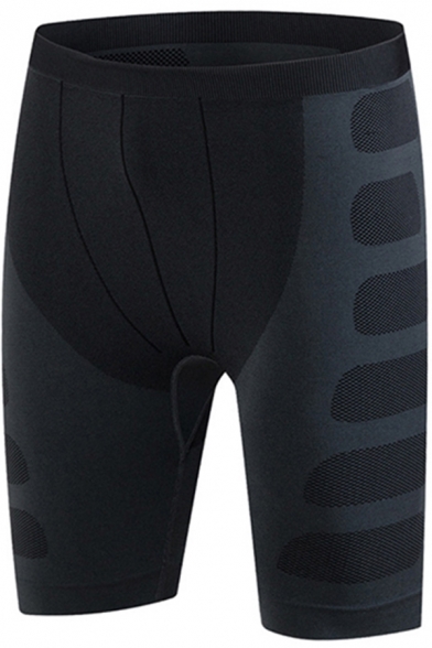 Retro Mens Shorts Abstract Pattern Stretch Quick-Dry Compression Skinny Fitted Sport Shorts