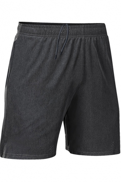 Mens Shorts Stylish Air Mesh Quick Dry Sweat-Absorbing Regular Fitted Drawstring Waist Knee-Length Sport Shorts