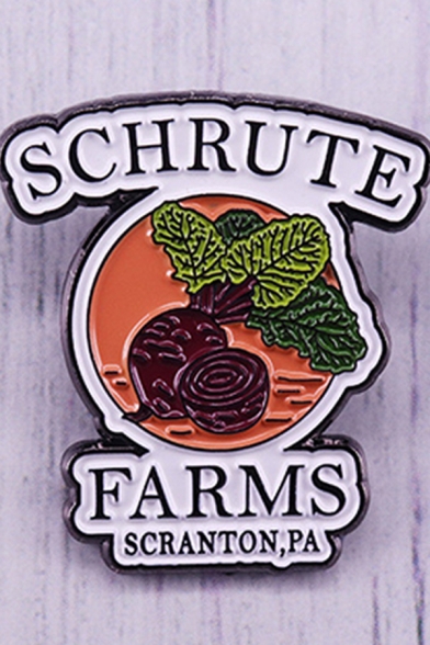 Brooch Cool The Office Beetroot Badge Letter Schrute Farms Pattern Graphic Brooch