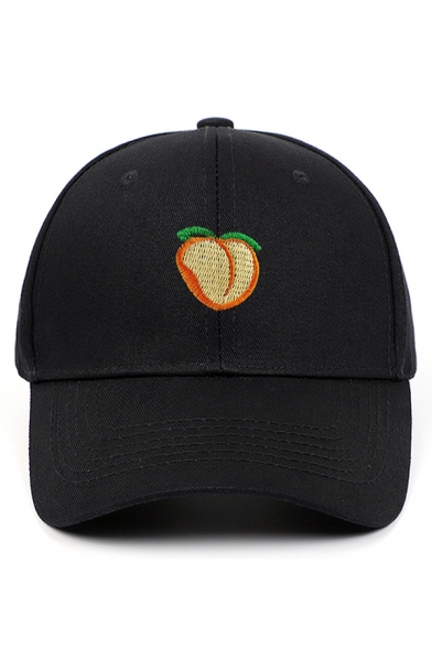 Novelty Baseball Cap Peach Embroidered Adjustable Head Circumference Baseball Cap