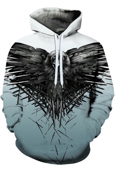 Game of Thrones Cool Crow 3D Printed Long Sleeve Unisex Casual Hoodie
