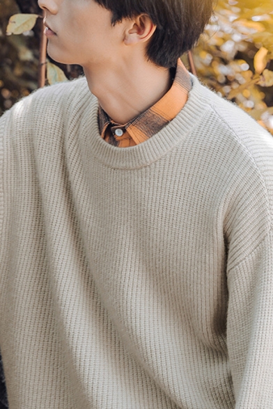 plain crew neck sweaters