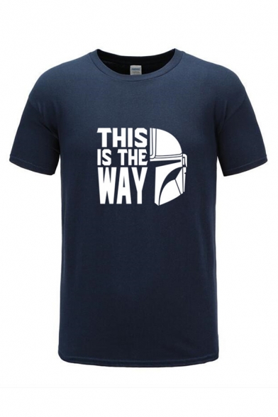 Mens T-Shirt Creative Letter This is the way Pattern Crew Neck Short Sleeve Slim Fitted T-Shirt